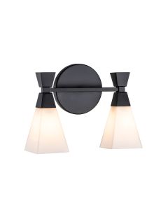 2 Light Wall Light - Matte Black