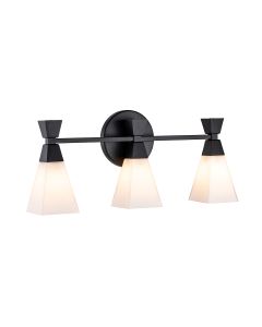 3 Light Wall Light - Matte Black