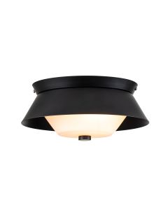 2 Light Small Flush - Matte Black