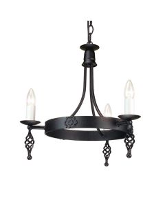 3 Light Chandelier - Black
