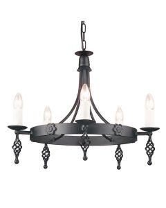 5 Light Chandelier - Black
