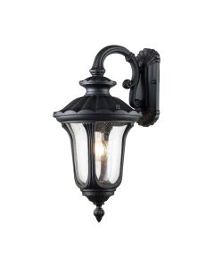 1 Light Small Wall Lantern - Black