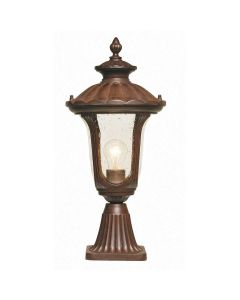 1 Light Small Pedestal Lantern - Rusty Bronze Patina