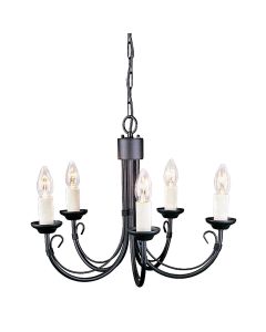 5 Light Chandelier - Black