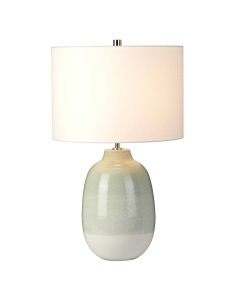 1 Light Table Lamp - Pale Green And White