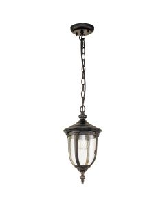 1 Light Small Chain Lantern - Weathered Bronze