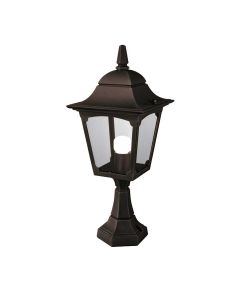 1 Light Pedestal Lantern - Black