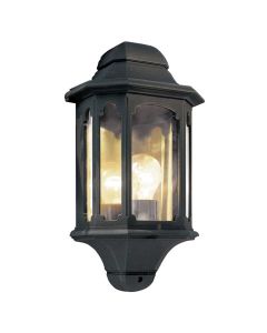 1 Light Half Lantern - Black