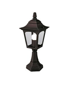 1 Light Mini Pedestal Lantern - Black