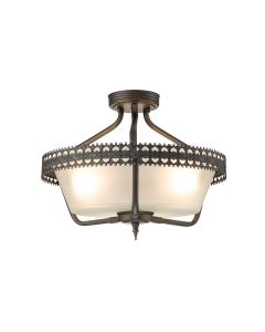 3 Light Semi-Flush / Pendant - Waterdrop Silver