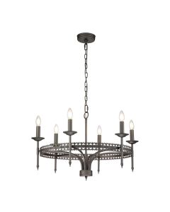 6 Light Chandelier - Waterdrop Silver