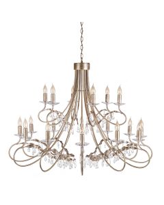 18 Light Chandelier - Silver / Gold Patina