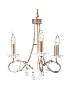 3 Light Chandelier - Silver / Gold Patina