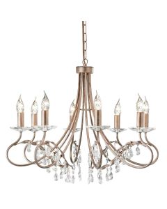 8 Light Chandelier - Silver / Gold Patina