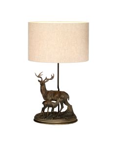 1 Light Table Lamp With Oval Shade - Bronze Gold Patina