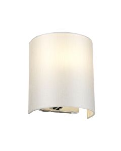 Small Curved Wall Light With Polished Chrome Back Plate - Polished Chrome
