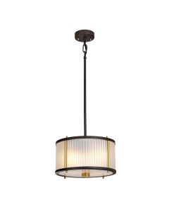 2 Light Pendant - Dark Brown / Aged Brass