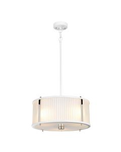 3 Light Pendant - Satin White / Polished Nickel