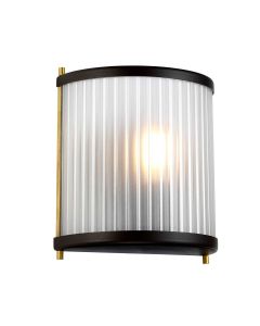 1 Light Wall Light - Dark Brown / Aged Brass