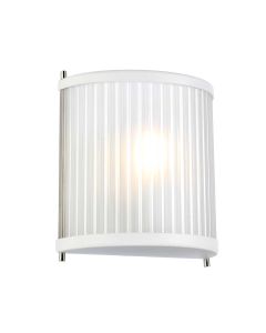 1 Light Wall Light - Satin White / Polished Nickel