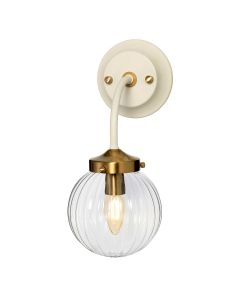 1 Light Wall Light - Cream And Aged Brass