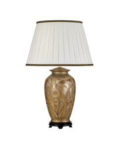 1 Light Table Lamp With Tall Empire Shade - Silver And Gold