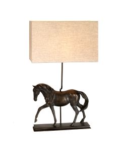 1 Light Table Lamp With Rectangle Shade - Bronze Gold Patina