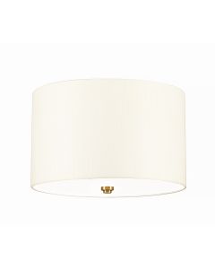 14" Flush - Aged Brass With Ivory Shade