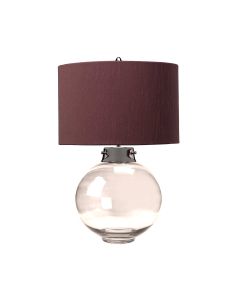 1 Light Table Lamp - Polished Nickel - Smoke Glass