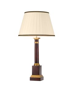 1 Light Table Lamp With Tall Empire Shade - Oxblood And Gold