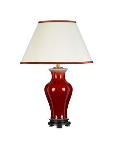 1 Light Table Lamp With Tall Empire Shade - Oxblood