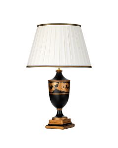 1 Light Table Lamp - With Tall Empire Shade - Black And Gold