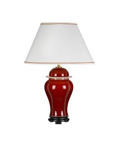 1 Light Table Lamp With Tall Empire Shade - Oxblood