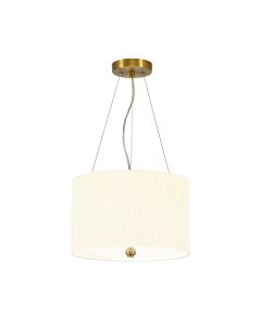 14" Pendant With Aged Brass Ceiling Pan - Aged Brass, Ivory Shade