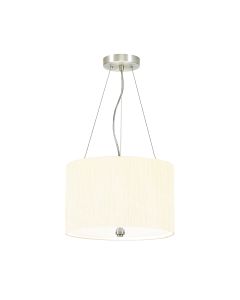 14" Pendant With Polished Chrome Ceiling Pan - Polished Chrome, Ivory Shade