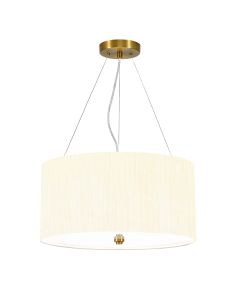 18" Pendant With Aged Brass Ceiling Pan - Aged Brass, Ivory Shade