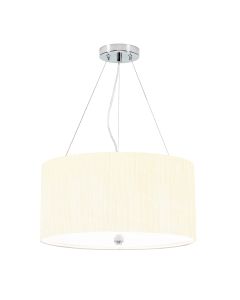18" Pendant With Polished Chrome Ceiling Pan - Polished Chrome, Ivory Shade