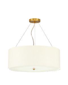 22" Pendant With Aged Brass Ceiling Pan - Aged Brass, Ivory Shade