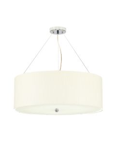 22" Pendant With Polished Chrome Ceiling Pan - Polished Chrome, Ivory Shade