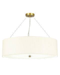 30" Pendant With Aged Brass Ceiling Pan - Aged Brass, Ivory Shade