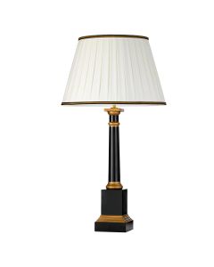 1 Light Table Lamp With Tall Empire Shade - Black And Gold