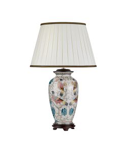 1 Light Table Lamp - Cream With Coloured Birds