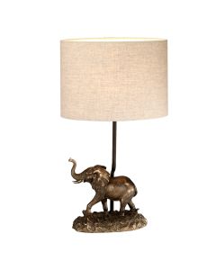 1 Light Table Lamp With Oval Shade - Bronze Gold Patina