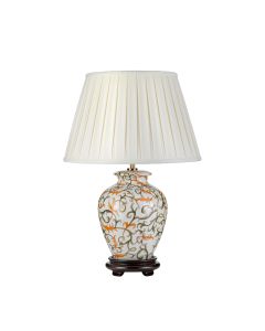 1 Light Table Lamp - Cream With Orange And Green