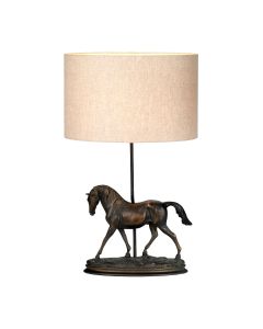 1 Light Table Lamp With Oval Shade - Bronze Gold Patina