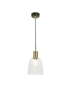 1 Light Pendant - Black / Polished Brass