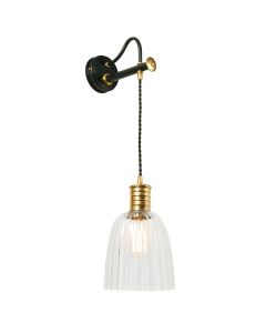 1 Light Wall Light - Black / Polished Brass