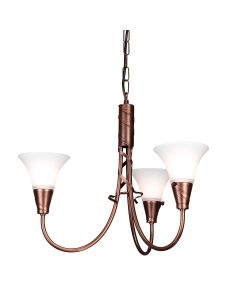 3 Light Chandelier - Copper Patina