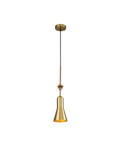 1 Light Small Pendant - Aged Brass And Gold Leaf