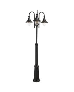 3 Light Lamp Post - Black